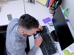 Busty secretary Lena Paul rides a hard cock and milks it for cum