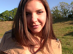 Brunette teen Hennesy picked up on the street and received a cum shot