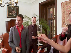 Hardcore porn star orgy with Sarah Twain and Stacy Silver swallowing cum