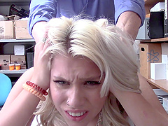 Blonde babe Chanel Grey punish fucked doggy style in an office