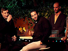 Slutty teen babes Amirah Adara and Misha Cross in an interracial orgy