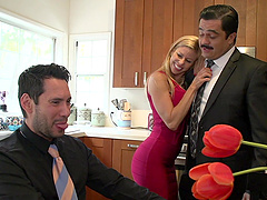 Rough doggy style fuck and a mouth full of cum for blonde Alexis Fawx