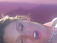 Gina Austin gives a sloppy blowjob and bends over for a doggy fuck