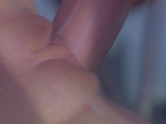 Gina Austin gives a sloppy blowjob and bends over for a doggy fuck