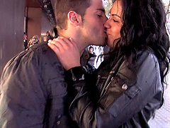 Curvy Latina pornstar Agatha Vania impaled on a fat cock doggy style