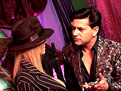 Blonde MILF Abbey Brooks pounded in a kinky FFM threesome