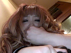 Hardcore pussy fingering with an amateur Japanese redhead babe