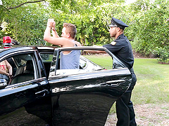 Carolina Sweets brought in by an officer to get her pussy fucked