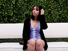 Brunette amateur Daphne chokes on a big black dick