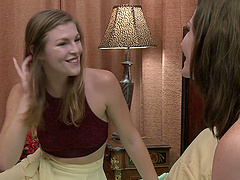 Seductive lesbian Jessica Rex licks and fingers Ella Novas pussy