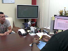 Brunette Latina Audrianna Angel opens her mouth wide to get cum