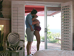 Hot ebony wife Demi Sutra loves to be fucked in the morning