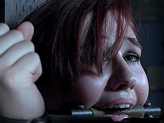 Redhead chubby teen babe Stephie Staar tied up and abused hardcore