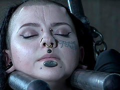 Chubby slut Luna Lavey tied up and rough tortured by a pervert