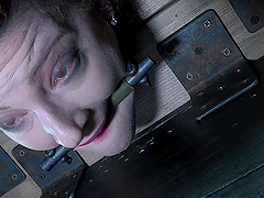 Filthy slut Kel Bowie tied up and gets her pussy and ass poked