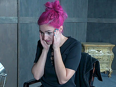 Kinky pink haired slut KoKo Kitty moans during BDSM torture