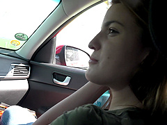 Oiled up round ass of teen babe Kizzy Sixx sprayed with cum outdoors