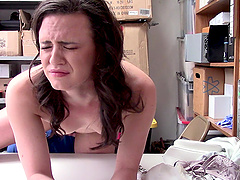 Office doggy fuck with shy amateur Alex More forced to suck dick