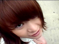 Japanese babe Saki Amamiya enjoys sucking a dick in outdoors