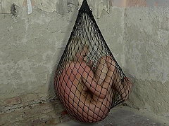 Dirty guy keeps blonde Katy Sky like a sex slave and tortures her