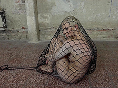 Dirty guy keeps blonde Katy Sky like a sex slave and tortures her