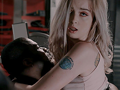 Sporty teen Lexi Lore getting her holes filled by a big black dick