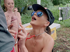 Hardcore FFM threesome with army babes Ella Hughes and Tina Kay