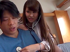 Amateur Japanese cutie sucks cock and gets doggy fucked hardcore