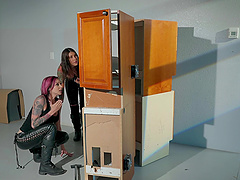 after a bike ridding Anna Bell Peaks wants to ride hard penis in a threesome