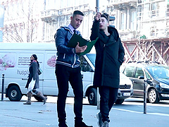 Brunette teen Kristy Black kidnapped and forced to fuck with two guys