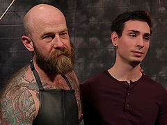 Gay guys love having kinky sex in the BDSM dungeon and moan together