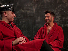 Gay dudes have kinky sex in the BDSM torture dungeon. HD video