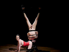 Cherry Torn tied up her male slave to fuck his ass with a strapon