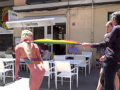Tina Kay and Sienna Day tied up and fucked in public. HD video