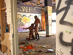 Rough gay fucking with a dirty dominant guy and his helpless slave