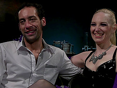 Tied up dude gets his dick tortured and his ass fucked by Delirious