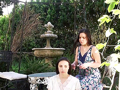 Rough outdoor fucking with Casey Calvert who is into bondage