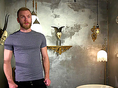 Blindfolded guy gets his dick and ass pleasured by two dudes