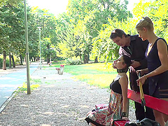 Hardcore pussy and ass fucking in public - Cherry and Rebecca