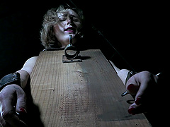 Brutal boobs torture and spanking for tied up blonde Red August