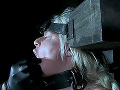 BDSM torture for tied up blonde London River and she enjoys it