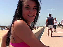 Tattooed hottie picked up, fucked and covered with cum by a stranger