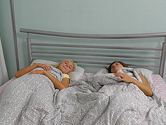 Lesbo models Adelaida and Elizabeth Evans pleasure their cravings