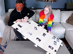 Kinky video of a masked dude and Violet October in the backstage