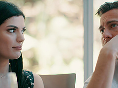 Passionate love making in the living-room with hot Sadie Blake