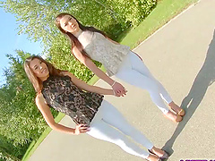 Sharing a delicious dick pleases two smoking hot chicks