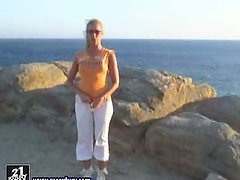 Topless Sunbathing in Greece with Blonde Beauty Sandy