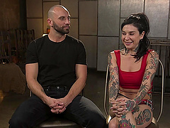 Tattooed amateur Joanna Angel enjoys getting tortured by her man