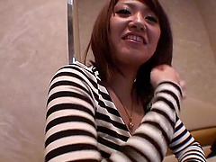 POV Video of Asian wife Hazuki Sunaaya flashing her pussy in public