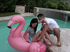 For horny Nikki Fox nothing is better than a hard sex by the pool